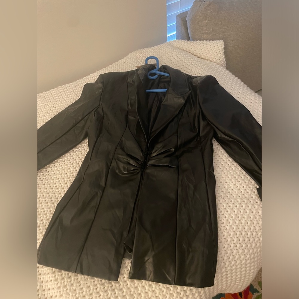 Brand new Misguided Leather Blazer Ruched